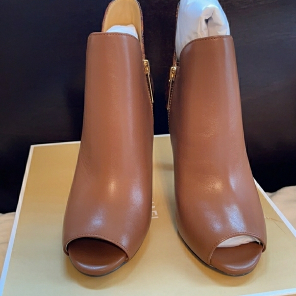 Alane Leather and Python Embossed Open-Toe Ankle B - Picture 6 of 6